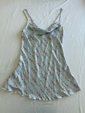 Free People Light Blue Floral Slip Dress